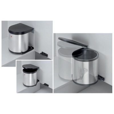 Cubo basura extraíble redondo 13 L Aluminio - Mas Masiá