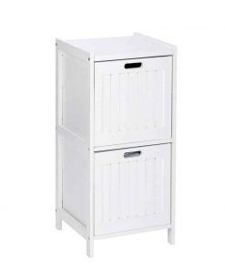 Mueble Auxiliar Baño madera blanca 2 cajones Wenko moderna