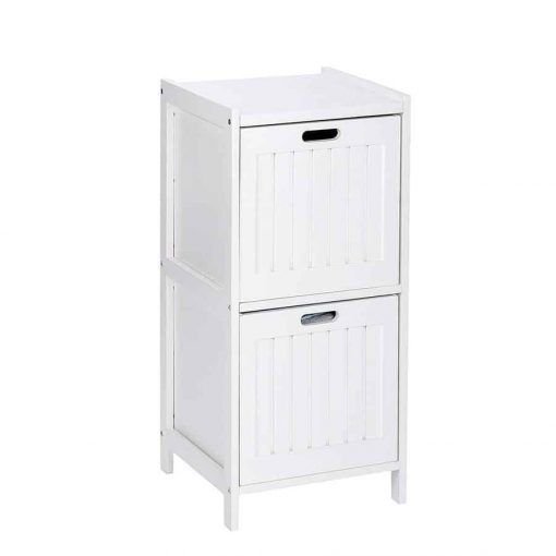 Mueble Auxiliar Baño madera blanca 2 cajones Wenko moderna