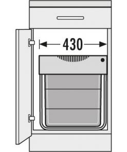 Cubo reciclaje extraíble doble 49 L