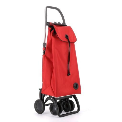 Carro de Compra plegable Rojo Ruedas 2 Giratorias Rolser I-Max MF 4