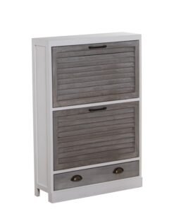 Mueble zapatero madera Blanco y Gris 2 Paulownia