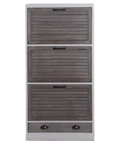 Mueble zapatero madera Blanco y Gris 3 Paulownia