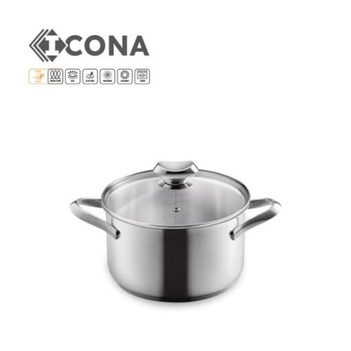 Olla acero inox con tapadera Ø20 cm ICONA - Metaltex