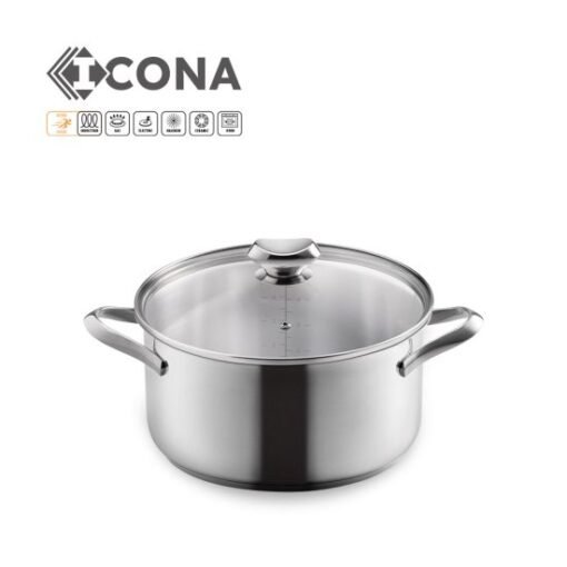 Olla acero inox con tapadera Ø24 cm ICONA - Metaltex