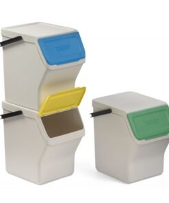 Cubo de Reciclaje de 3 x 20 litros Tatay Blanco 1