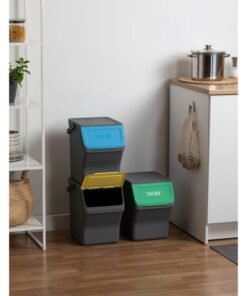 Cubo de Reciclaje de 3 x 20 litros Tatay Gris Antracita 3