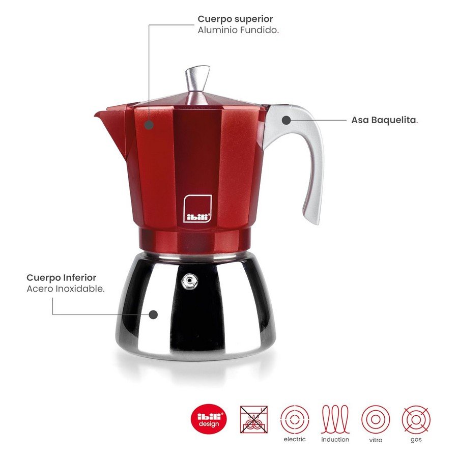 Cafetera Elba Ibili roja
