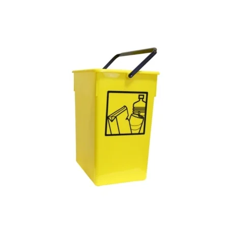 CUBETA RECICLAR 15L con asa 20x28x34 AMARILLO