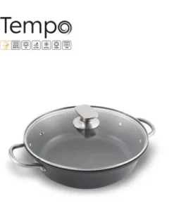 Cacerola baja aluminio forjado con tapadera Ø24 cm TEMPO