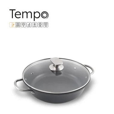 Cacerola baja aluminio forjado con tapadera Ø24 cm TEMPO